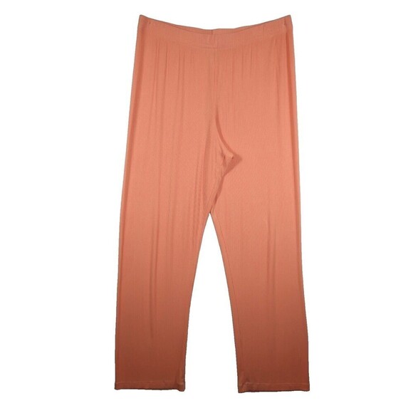 Skims Ribbed Lounge Wear Pants Wider Leg Peach Ribbed Modal Stretch XL - Picture 3 of 9